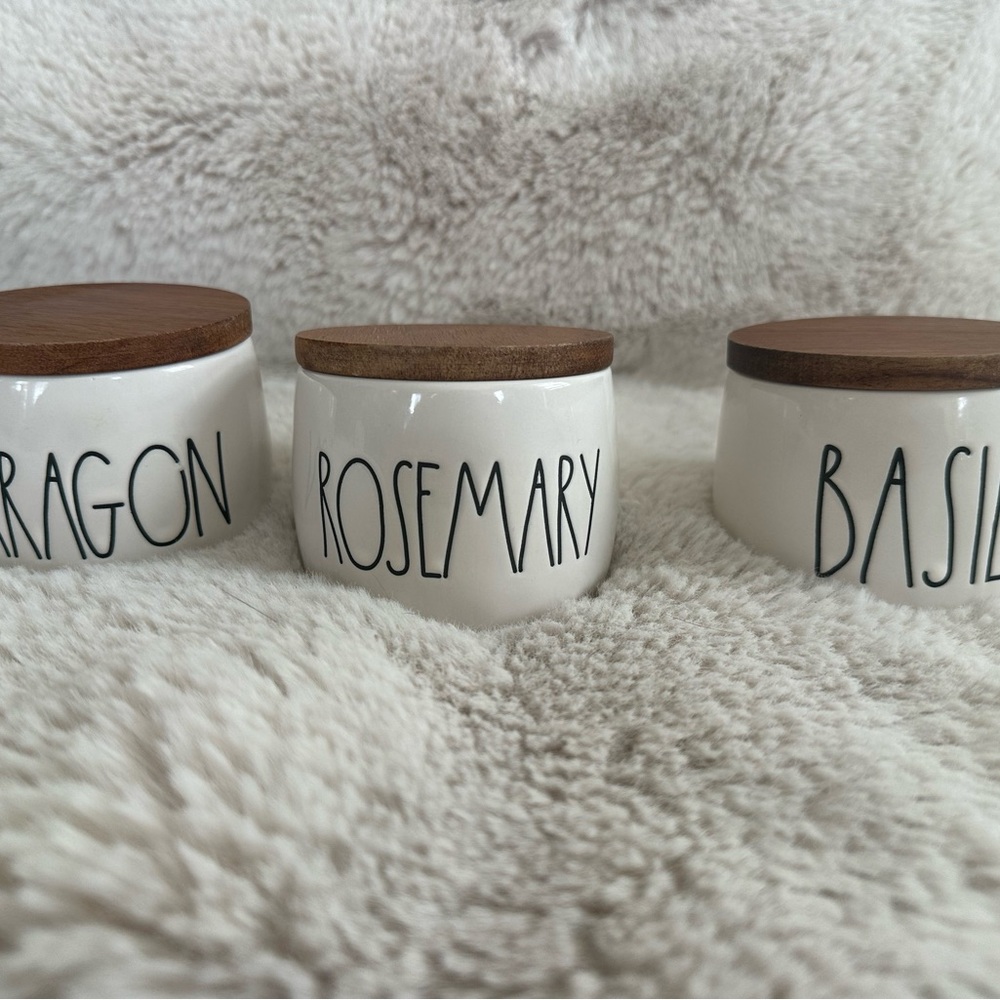 Rae Dunn Ceramic Spice Jars with Wood Lid - Picture 6 of 7